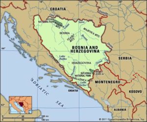 Physical features of Bosnia and Herzegovina.