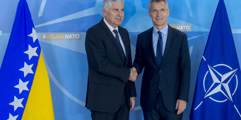 The Chairman of the Presidency of Bosnia and Herzegovina, Dragan Covic visits NATO and meets with NATO Secretary General Jens Stoltenberg